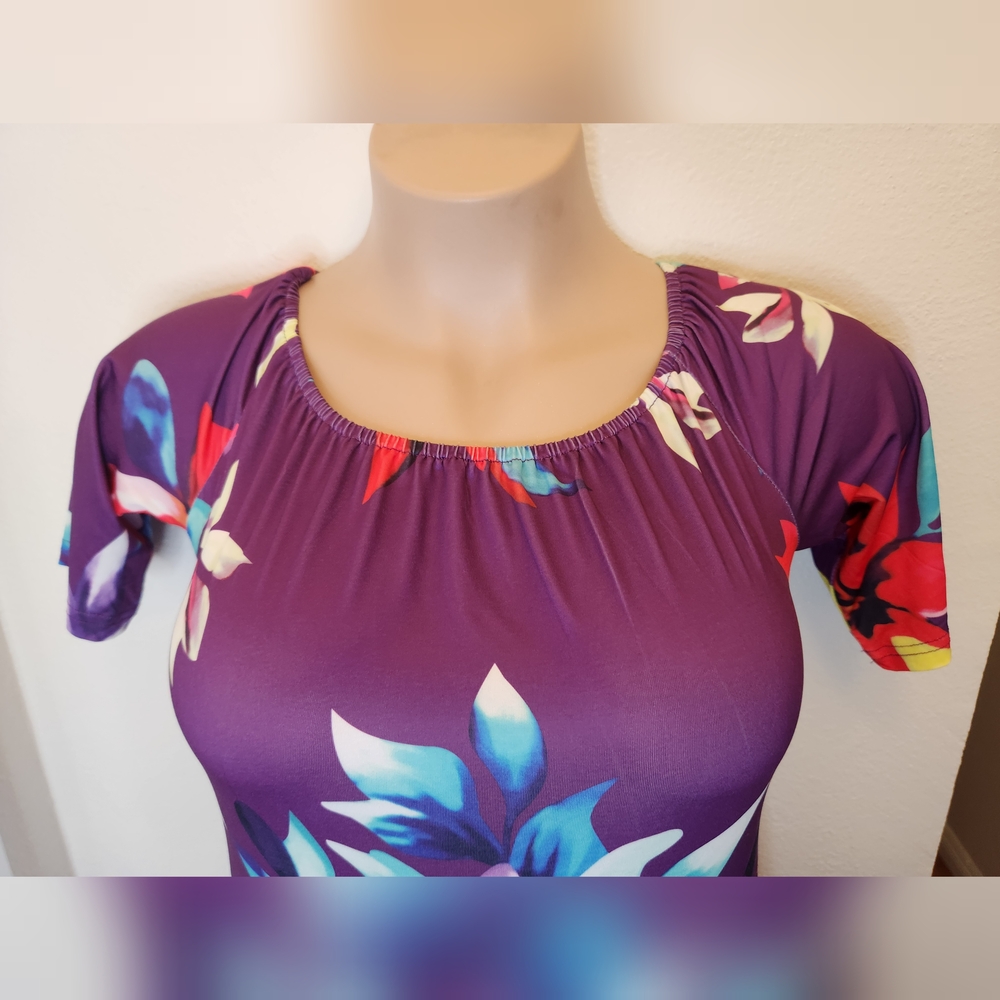 Summer Wedding Guest Short Sleeve Plus Size Floral Maxi Dress Built In Shorts - Picture 3 of 9